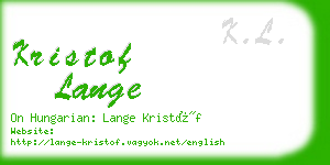 kristof lange business card